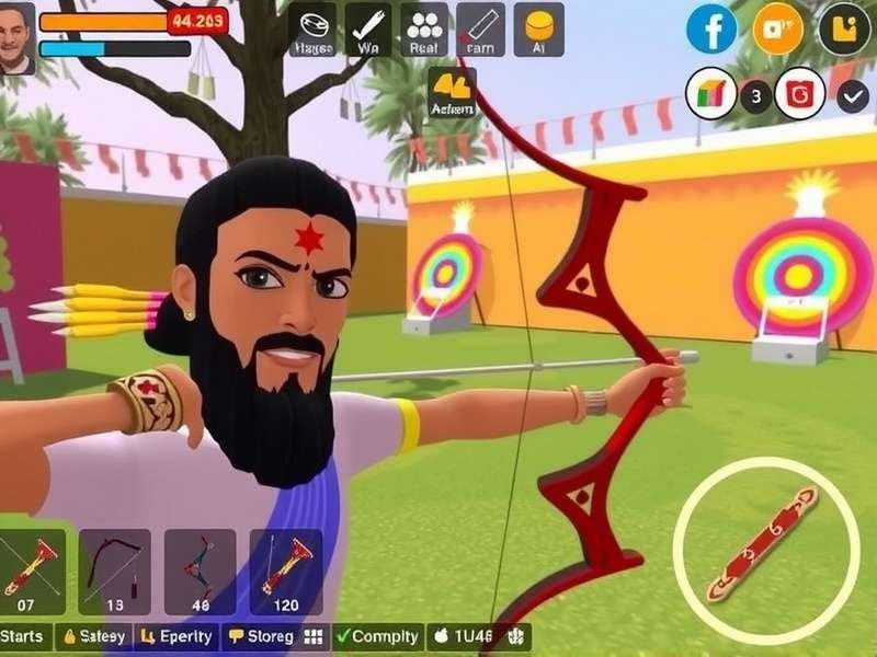 Jai Bharat Archery community event showing players competing in tournament